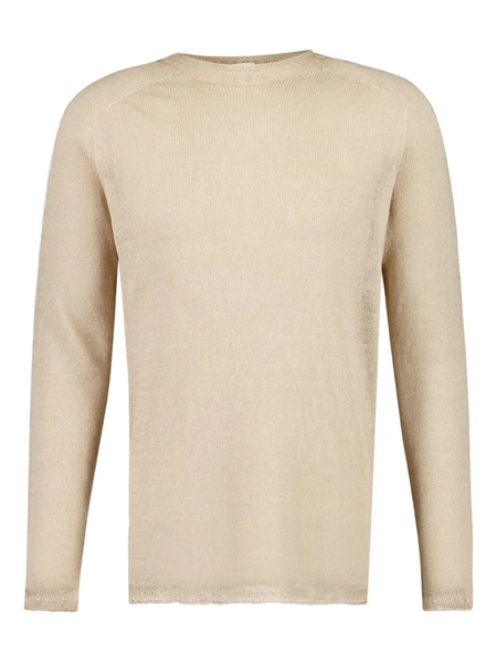  120% Lino Raglan-sleeve Crew-neck Sweater - Neutrals 