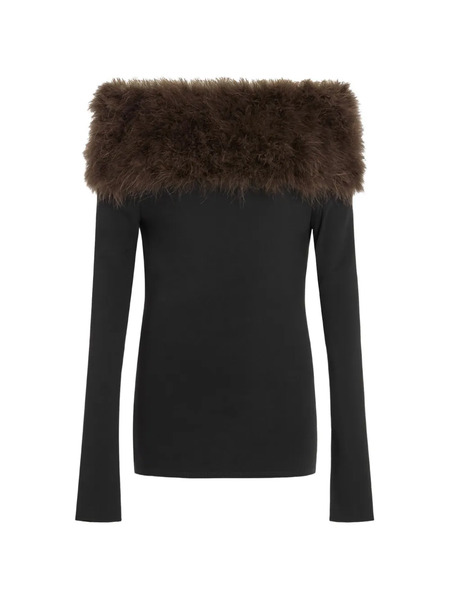  16arlington Canter Feather Long-sleeve Top - Black 