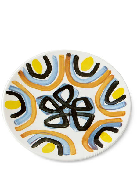  1882 Ltd Yellow Flower Dinner Plate - White 