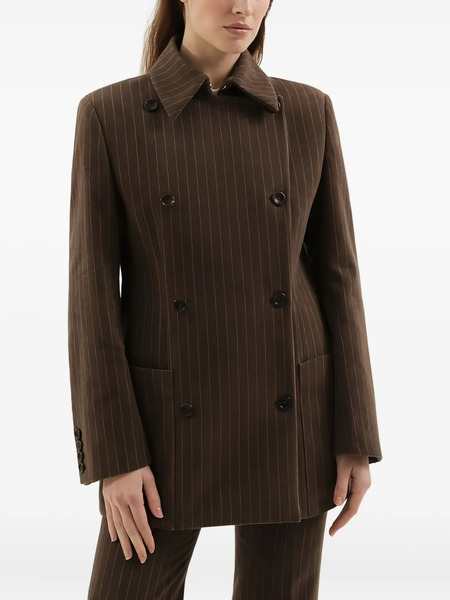  1989 Studio Double-breasted Pinstripe Blazer - Brown 