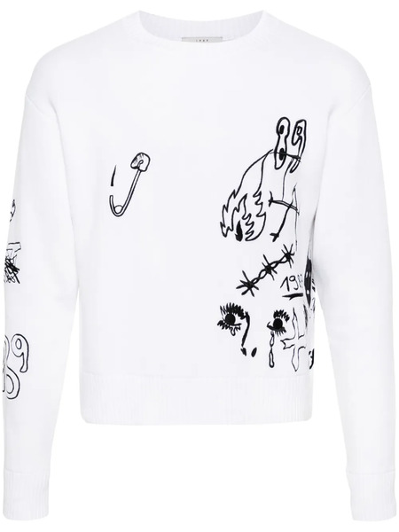  1989 Studio Embroidery Crew-neck Sweater - White 