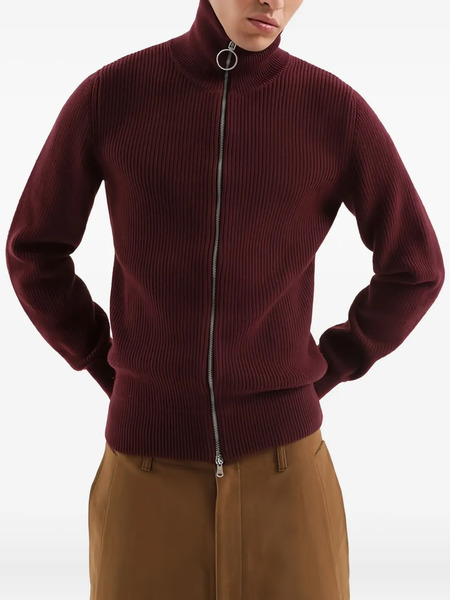  1989 Studio Zip Ribbed Cardigan - Red 