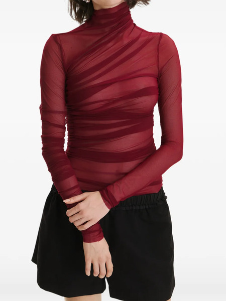  2310 Studio Draped Roll-neck Top - Red 