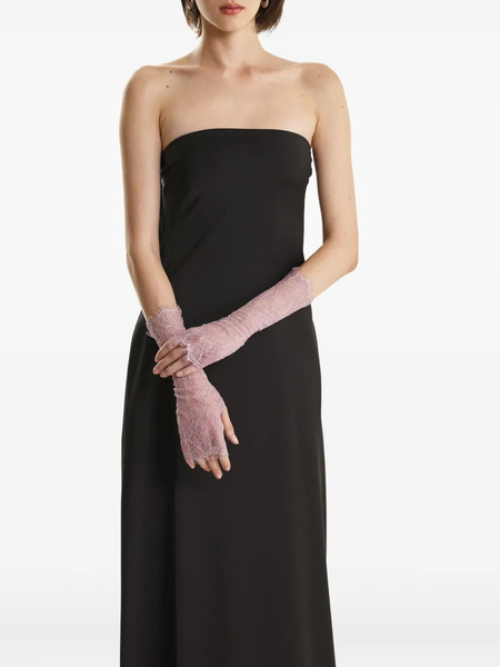 2310 Studio Floral-trimmed Gloves - Pink 