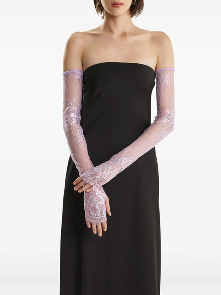  2310 Studio Floral-trimmed Gloves - Purple 