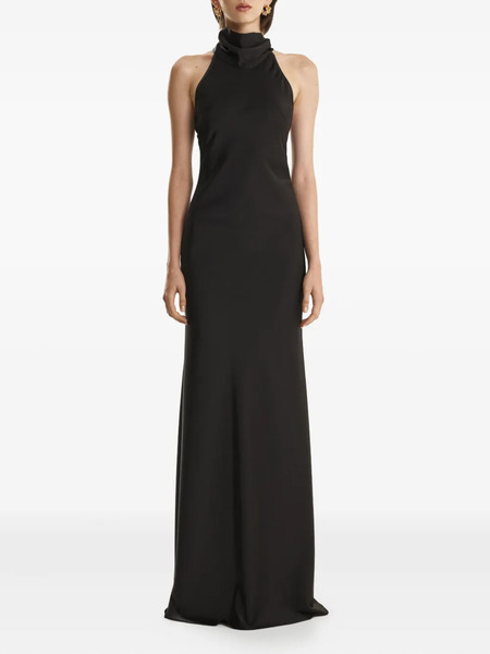  2310 Studio Halterneck Draped Maxi Dress - Black 