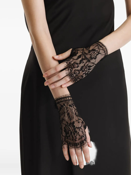  2310 Studio Lace Fingerless Gloves - Black 