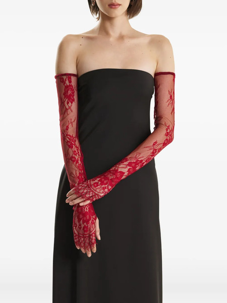  2310 Studio Lace-floral Gloves - Red 