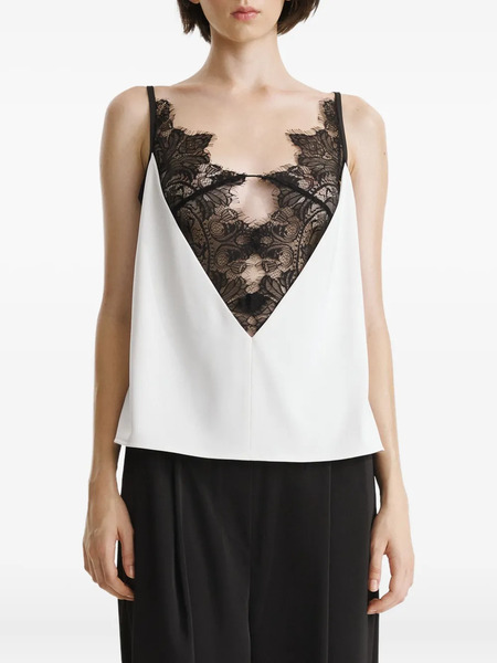  2310 Studio Lace-insert Top - White 