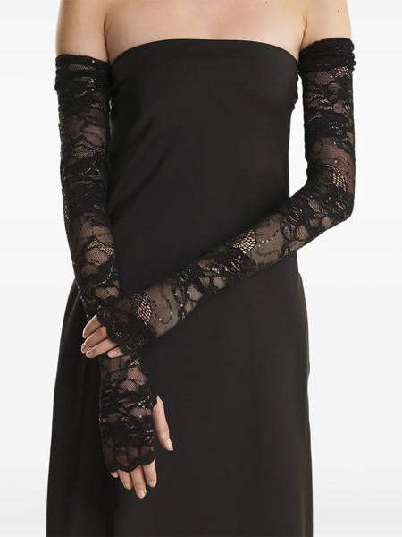  2310 Studio Lace Sequin Gloves - Black 