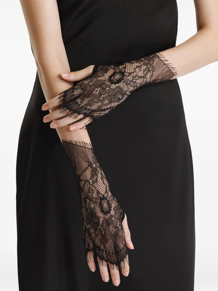  2310 Studio Lace-trimmed Fingerless Gloves - Black 