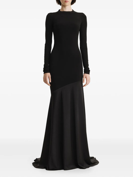  2310 Studio Long-sleeve Fishtail Maxi Dress - Black 