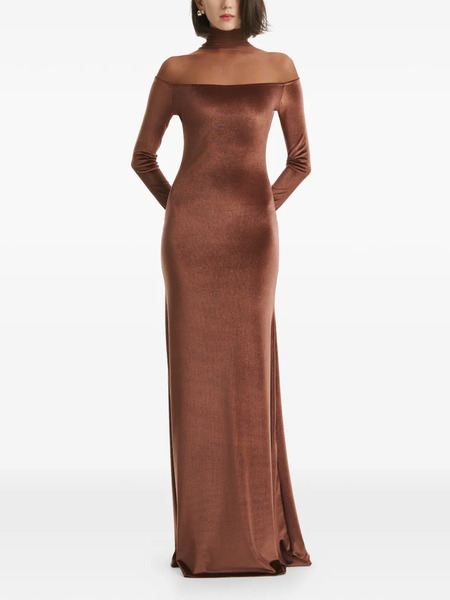  2310 Studio Roll-neck Maxi Dress - Brown 