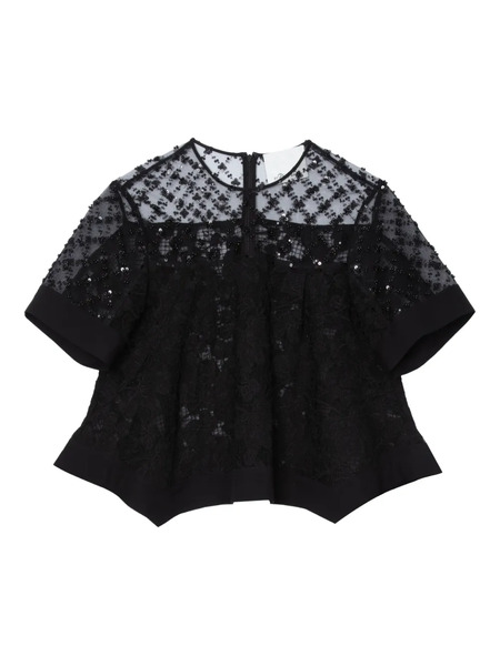  3.1 Phillip Lim Beaded Lace Top - Black 