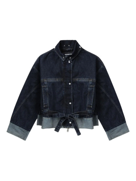  3.1 Phillip Lim Belted Contrast-panel Denim Jacket - Blue 