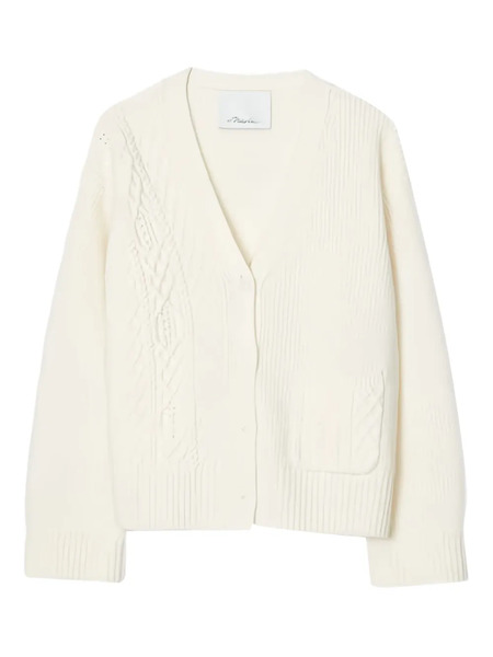  3.1 Phillip Lim Cable-knit V-neck Cardigan - Neutrals 