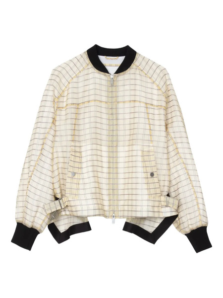  3.1 Phillip Lim Checked Belted Bomber Jacket - Neutrals 