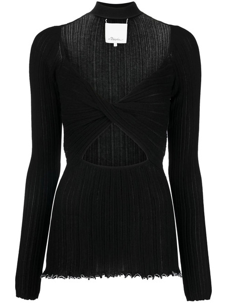  3.1 Phillip Lim Cut-out Knitted Top - Black 