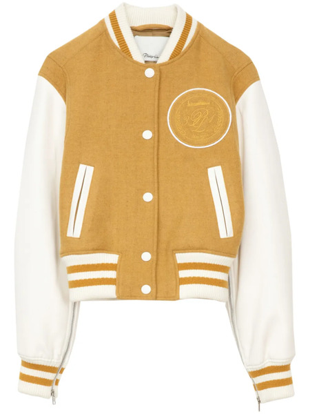  3.1 Phillip Lim Logo-patch Knitted Bomber Jacket - Yellow 