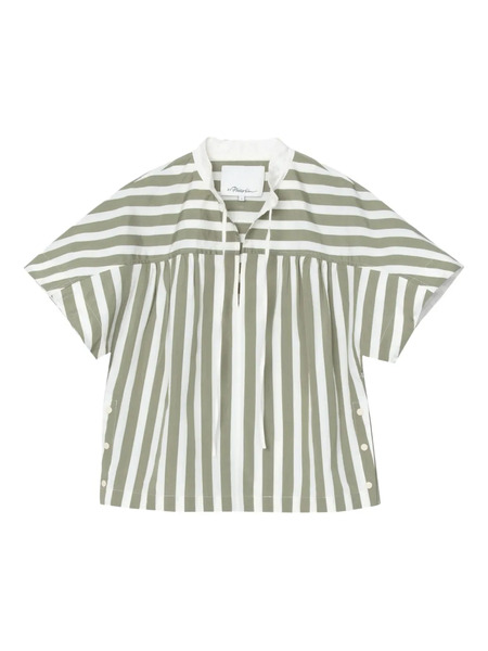  3.1 Phillip Lim Striped Tie-neck Top - Green 