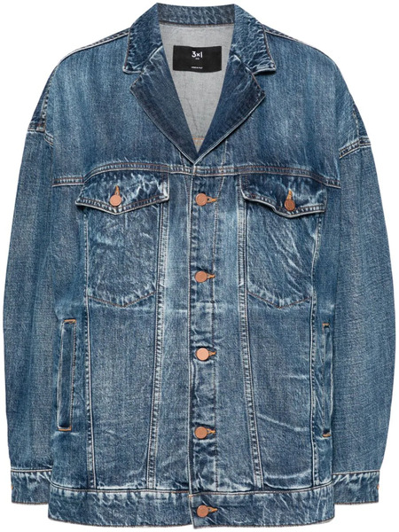  3x1 Notched-lapels Denim Jacket - Blue 