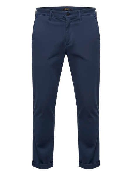  40 Weft Button-fastening Trousers - Blue 