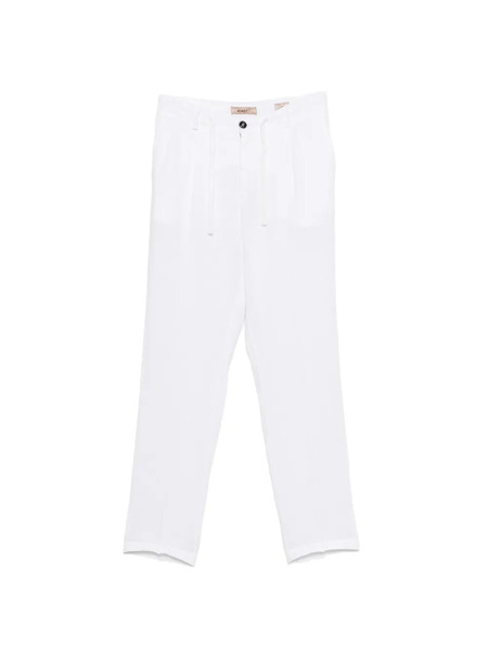  40 Weft Drawstring-fastening Trousers - White 
