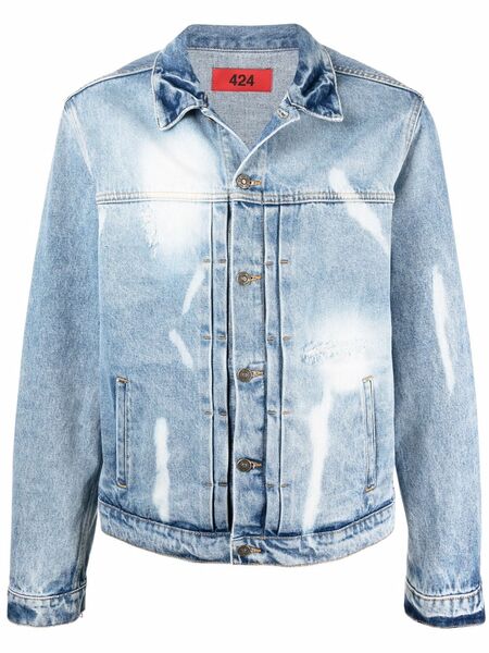  424 Bleached Denim Jacket - Blue 