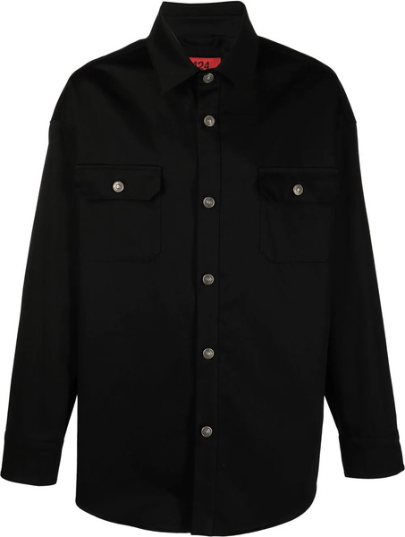  424 Button-down Fitted Shirt Jacker - Black 