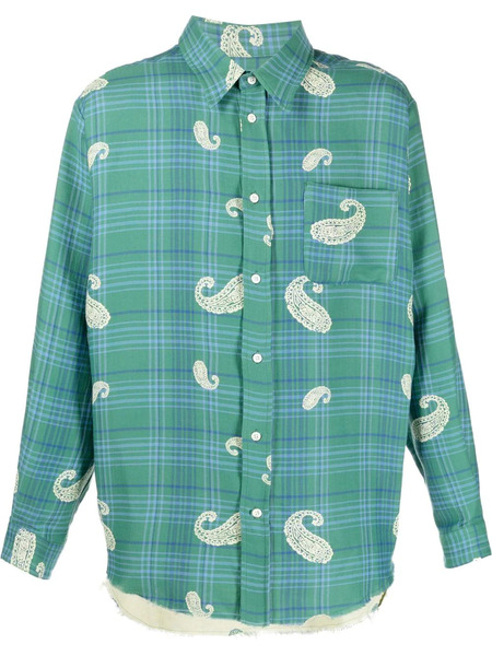  424 Check Print Octopus Shirt - Green 