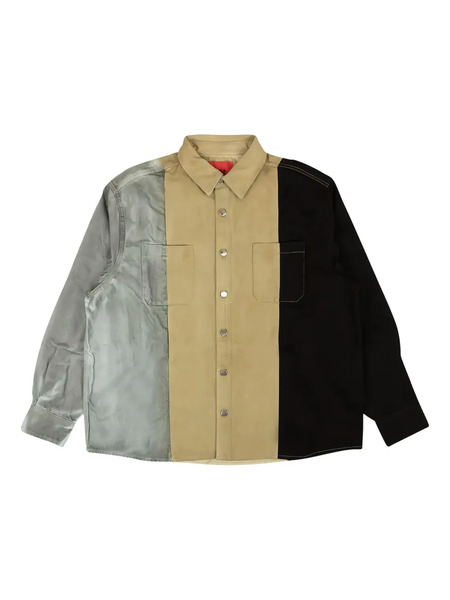  424 Colour-block Denim Shirt - Neutrals 