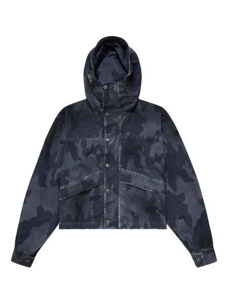  424 Cropped Camouflage Parka - Grey 