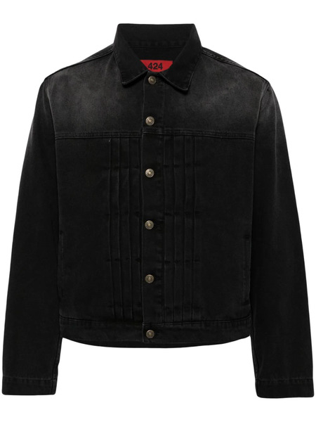  424 Logo-patch Denim Jacket - Grey 