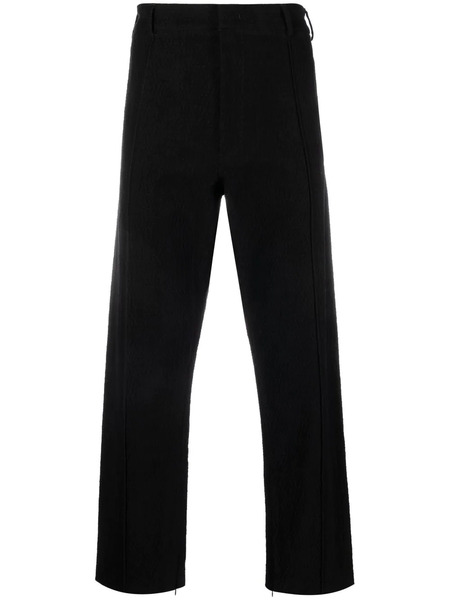  424 Textured Straight-leg Cut Trousers - Black 