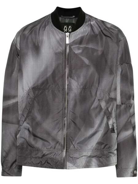  44 Label Group Crinkle Graphic-print Bomber Jacket - Black 