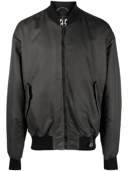  44 Label Group Flame Logo-print Bomber Jacket - Grey 