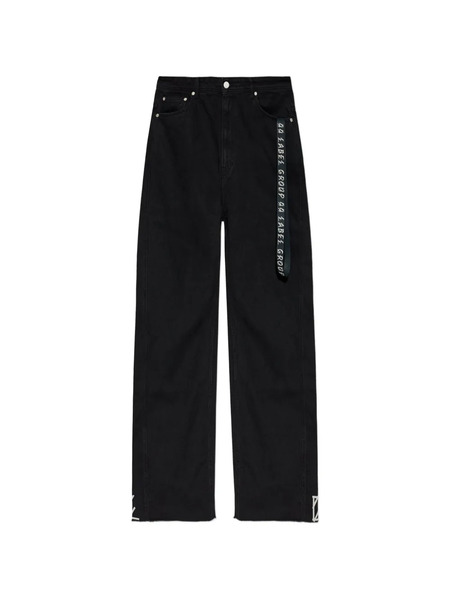  44 Label Group Logo-trim Trousers - Black 