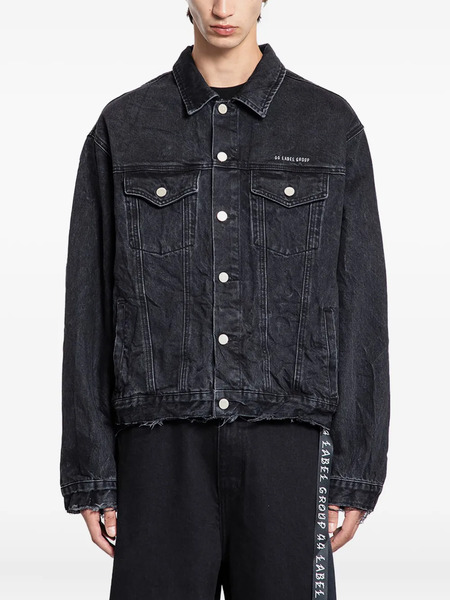  44 Label Group Simulation Buttoned Denim Jacket - Blue 