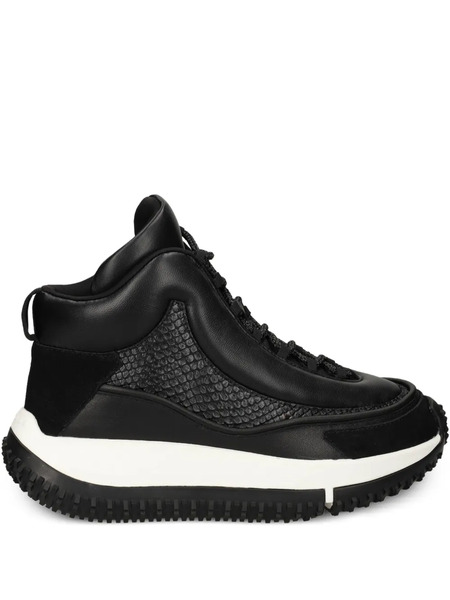  4ccccees Snakeskin-panel Leather Sneakers - Black 
