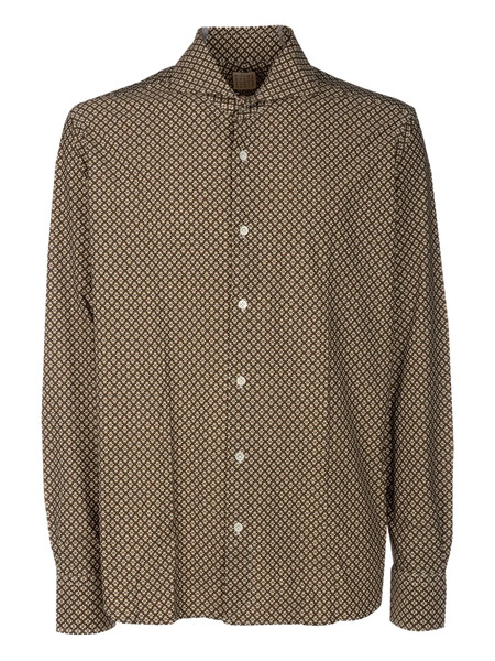  4ff Geometric-pattern Shirt - Brown 