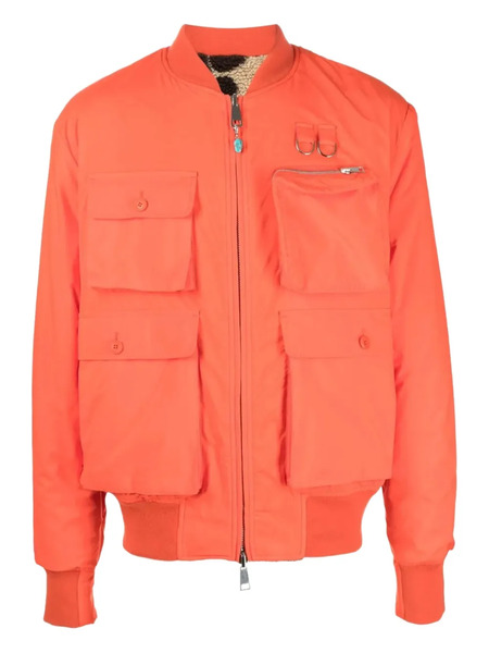  4sdesigns Utility-pockets Bomber Jacket - Orange 