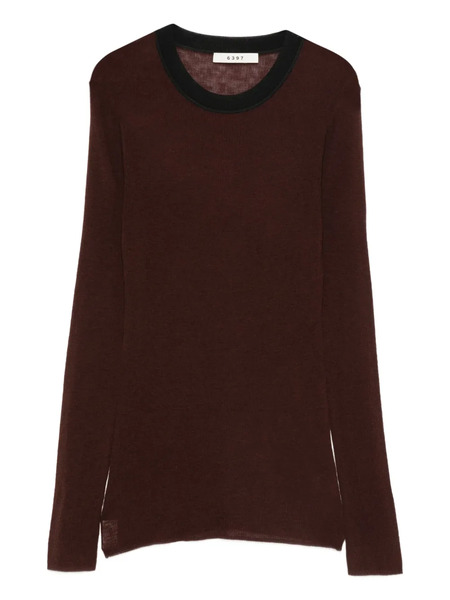  6397 Stripe-detail Jumper - Brown 