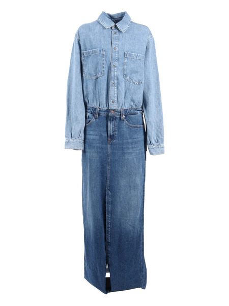  7 For All Mankind Buttoned Maxi Dress - Blue 