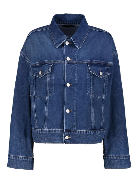  7 For All Mankind Buttoned Trucker Denim Jacket - Blue 