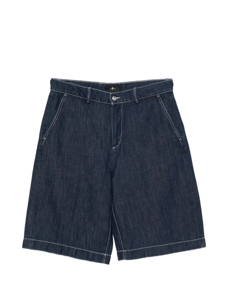  7 For All Mankind Contrast-stitch Shorts - Blue 