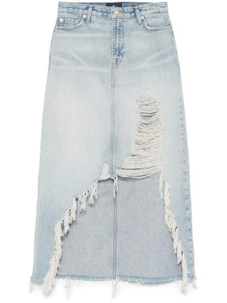  7 For All Mankind Denim Midi Skirt - Blue 