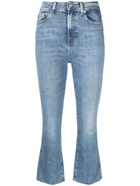  7 For All Mankind Flared Cropped Jeans - Blue 