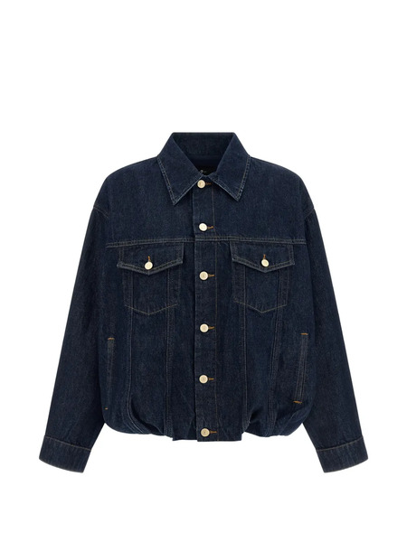  7 For All Mankind Gathered Denim Jacket - Blue 