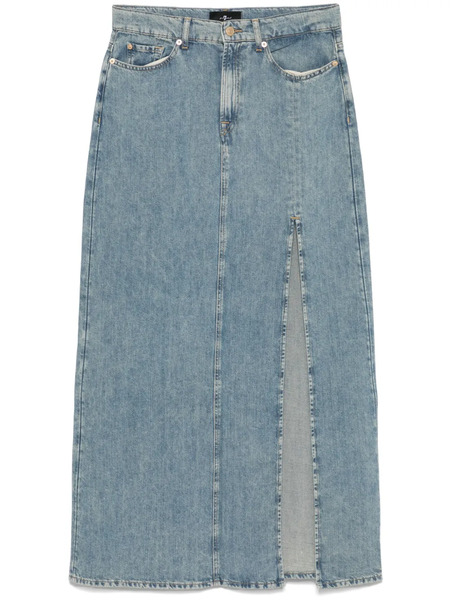  7 For All Mankind Maxi Denim Skirt - Blue 