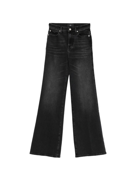  7 For All Mankind Moder Dojo Flared Denim Jeans - Black 